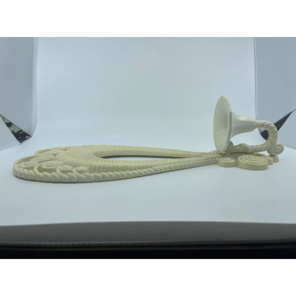 Vtg‎ Burwood Products 70s Wall Sconce Decor Ivory Ornate Swirl 18